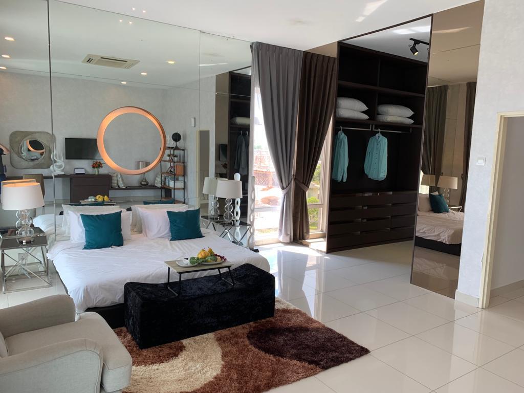 Master bedroom interior with refined finishes